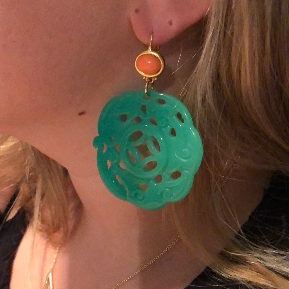 FAUX JADE EARRINGS